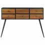 Tavolo Consolle con Cassetti 116x30x76cm Teak Massello Recupero