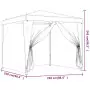 Tenda per Feste con 4 Pareti Laterali in Rete Blu 2,5x2,5m HDPE