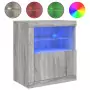 Credenza con Luci LED Grigio Sonoma 60,5x37x67 cm