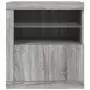 Credenza con Luci LED Grigio Sonoma 60,5x37x67 cm