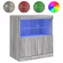 Credenza con Luci LED Grigio Sonoma 60x37x67 cm