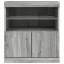 Credenza con Luci LED Grigio Sonoma 60x37x67 cm