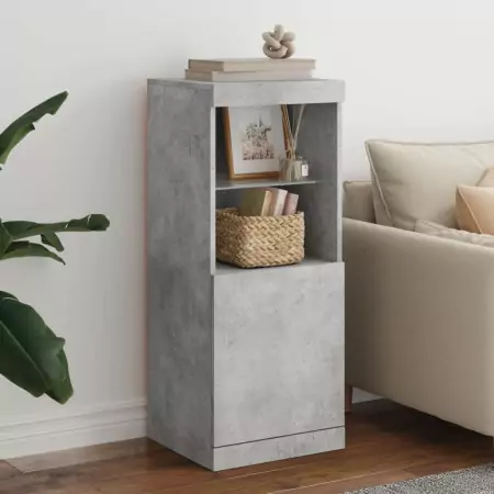 Credenza con Luci LED Grigio Cemento 41x37x100 cm