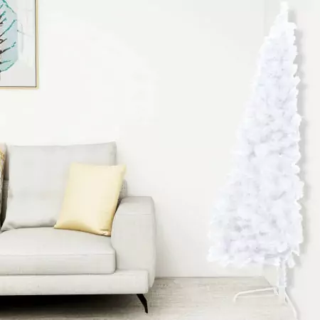 Albero di Natale Artificiale a Metà Supporto Bianco 240 cm PVC