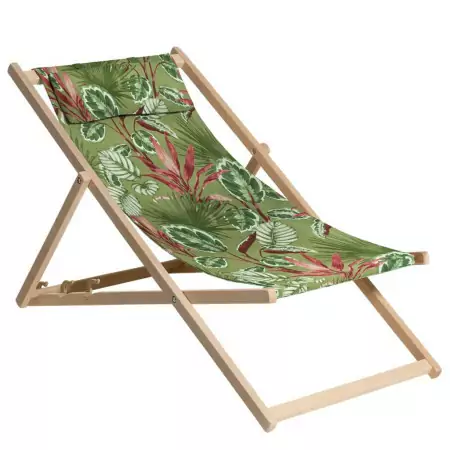 Madison Sedia da Spiaggia in Legno Cala 55x90x87 cm Verde