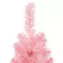 Albero Natale Artificiale Sottile a Metà e Supporto Rosa 180 cm