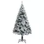 Albero di Natale Artificiale Fiocchi di Neve Verde 150 cm PVC