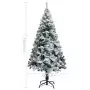 Albero di Natale Artificiale Fiocchi di Neve Verde 150 cm PVC