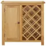 Cantinetta per 11 Bottiglie 80x32x80 cm in Legno Massello di Rovere