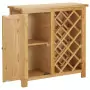 Cantinetta per 11 Bottiglie 80x32x80 cm in Legno Massello di Rovere