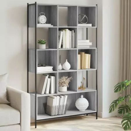 Libreria Grigio Sonoma 102x28x172 cm in Legno Multistrato