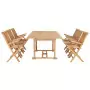 Set da Pranzo per Esterni 7 pz 150-200x100x75 cm Teak Massello