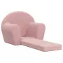 Divano Letto per Bambini Rosa in Morbido Peluche