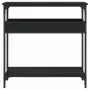 Tavolo Consolle con Ripiano Nero 75x29x75cm Legno Multistrato