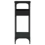 Tavolo Consolle con Ripiano Nero 75x29x75cm Legno Multistrato