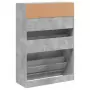 Scarpiera 2 Cassetti Ribaltabili Grigio Cemento 80x34x116 cm