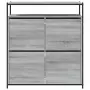 Scarpiera 4 Cassetti Ribaltabili Grigio Sonoma 100x34x112 cm