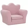 Divano Letto per Bambini Rosa in Morbido Peluche