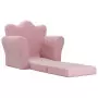 Divano Letto per Bambini Rosa in Morbido Peluche