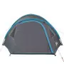 Tenda da Campeggio 4 Persone Blu 300x250x132 cm Taffetà 185T