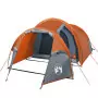 Tenda Campeggio 3Persone Grigia e Arancione 370x185x116 Taffetà