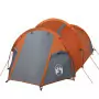 Tenda Campeggio 3Persone Grigia e Arancione 370x185x116 Taffetà