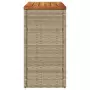 Tavolo da Giardino Piano in Legno Beige 58x27,5x55cm Polyrattan