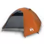 Tenda Campeggio 4Persone Grigia e Arancione 267x272x145 Taffetà