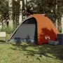 Tenda Campeggio 4Persone Grigia e Arancione 267x272x145 Taffetà