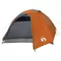 Tenda Campeggio 4Persone Grigia e Arancione 267x272x145 Taffetà