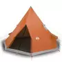 Tenda Campeggio 4Persone Grigia e Arancione 367x367x259 Taffetà