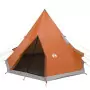 Tenda Campeggio 4Persone Grigia e Arancione 367x367x259 Taffetà