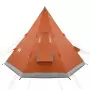 Tenda Campeggio 4Persone Grigia e Arancione 367x367x259 Taffetà