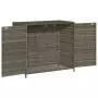 Armadietto Portaoggetti Giardino Grigio 83x45x76 cm Polyrattan