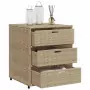 Armadietto Portaoggetti da Giardino Beige 55x59x69cm Polyrattan