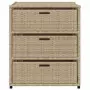 Armadietto Portaoggetti da Giardino Beige 55x59x69cm Polyrattan