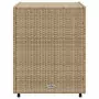 Armadietto Portaoggetti da Giardino Beige 55x59x69cm Polyrattan