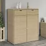 Armadietto Portaoggetti Giardino Beige 105x55x113cm Polyrattan