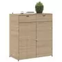 Armadietto Portaoggetti Giardino Beige 105x55x113cm Polyrattan