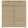 Armadietto Portaoggetti Giardino Beige 105x55x113cm Polyrattan