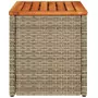 Tavolini Giardino 2pz Beige 55x34x37 Polyrattan Legno Massello