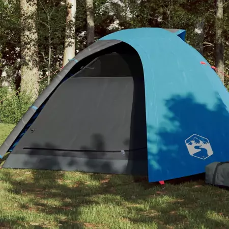 Tenda da Campeggio 4 Persone Blu 267x272x145 cm Taffetà 185T