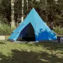 Tenda da Campeggio 4 Persone Blu 367x367x259 cm Taffetà 185T