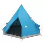 Tenda da Campeggio 4 Persone Blu 367x367x259 cm Taffetà 185T