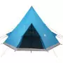 Tenda da Campeggio 4 Persone Blu 367x367x259 cm Taffetà 185T