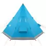 Tenda da Campeggio 4 Persone Blu 367x367x259 cm Taffetà 185T