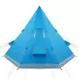 Tenda da Campeggio 4 Persone Blu 367x367x259 cm Taffetà 185T