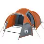 Tenda Campeggio 4Persone Grigia e Arancione 360x135x105 Taffetà