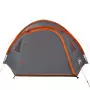 Tenda Campeggio 4Persone Grigia e Arancione 300x250x132 Taffetà