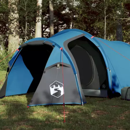 Tenda da Campeggio 3 Persone Blu 370x185x116 cm Taffetà 185T